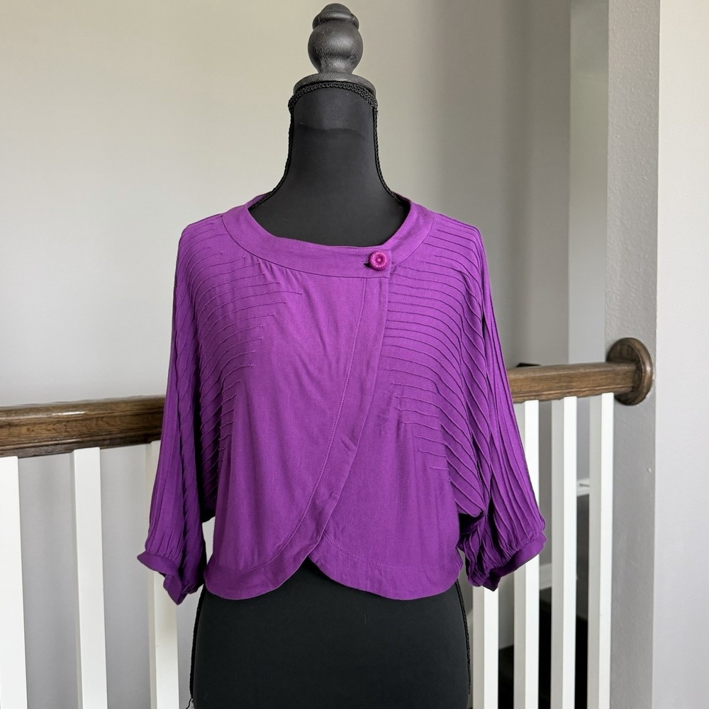 Twelfth Street By Cynthia Vincent Crop Shrug Dolman Sleeve Cardigan Medium